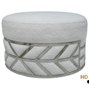 Ottoman with Stainless MO-Snow